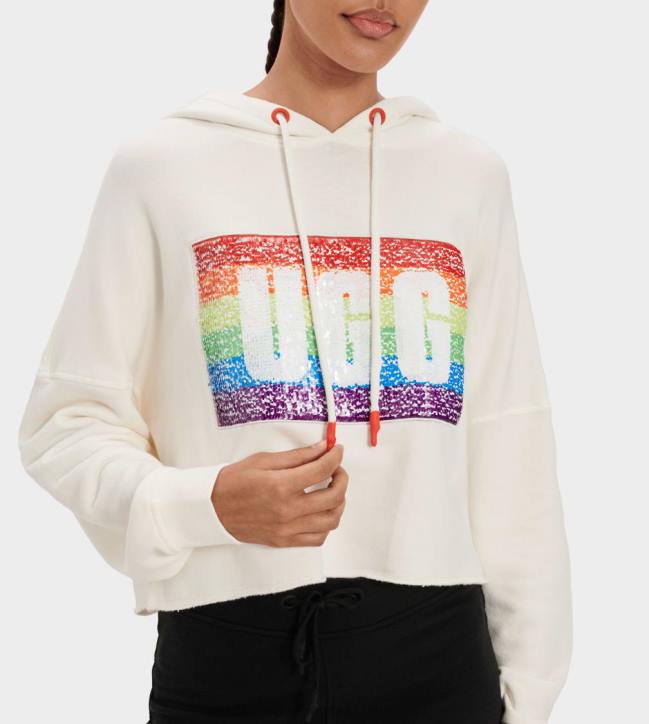 orgullo keira sudadera con capucha corta lentejuelas arcoiris todos los géneros UGG 4VBT125