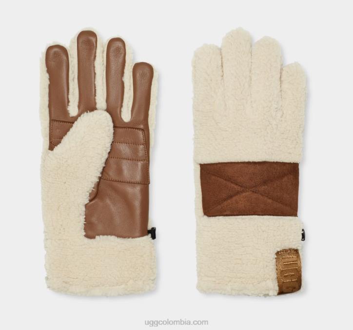 guante sherpa con parche en la palma crema hombres UGG 4VBT299
