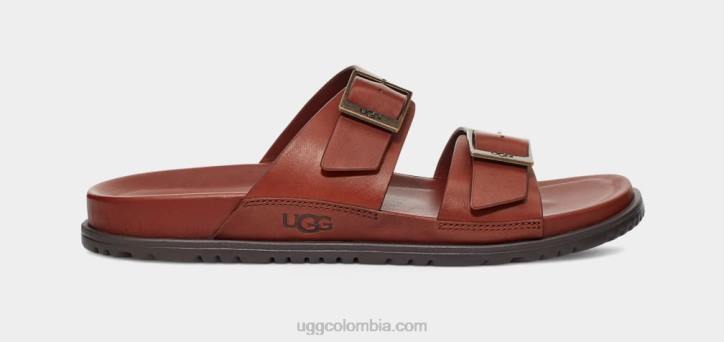 sandalias con hebilla wainscott cuero coñac hombres UGG 4VBT1403