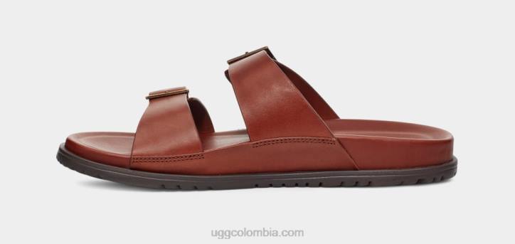 sandalias con hebilla wainscott cuero coñac hombres UGG 4VBT1403