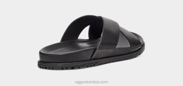 tobogán cuero negro hombres UGG 4VBT2302