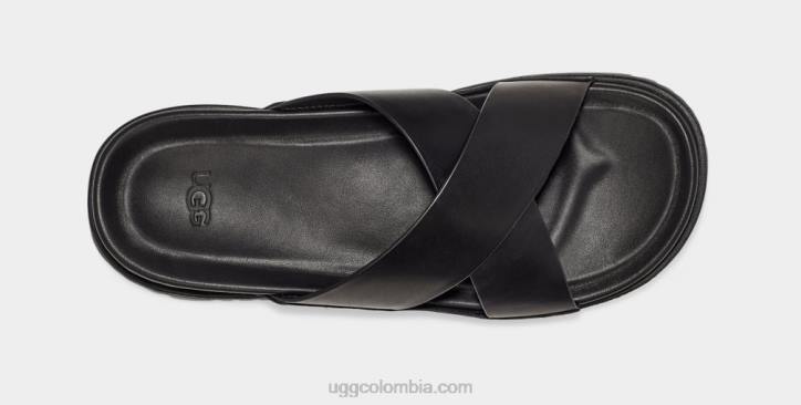tobogán cuero negro hombres UGG 4VBT2302