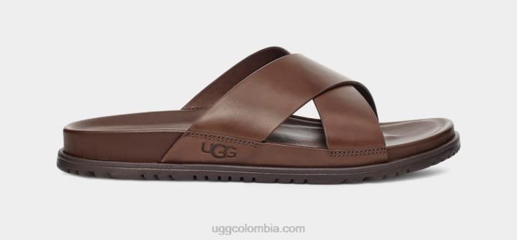 tobogán cuero pardo hombres UGG 4VBT2301