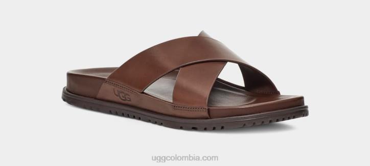 tobogán cuero pardo hombres UGG 4VBT2301
