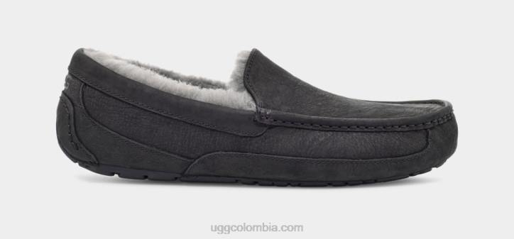 ascot de cuero mate negro hombres UGG 4VBT1503
