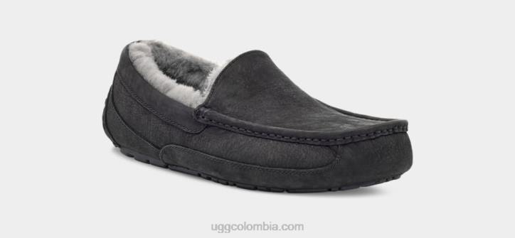ascot de cuero mate negro hombres UGG 4VBT1503