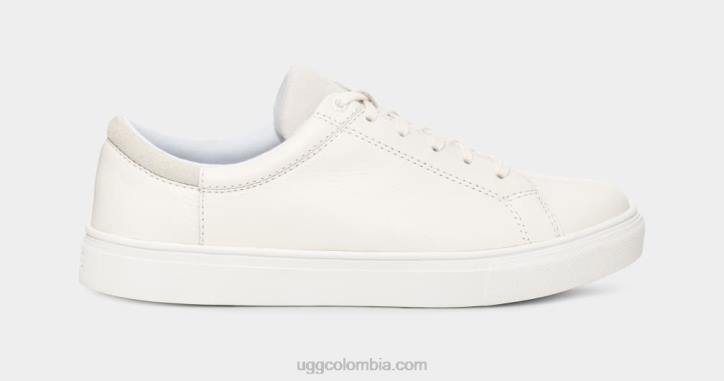 tiempo bajo baysider cuero blanco hombres UGG 4VBT198