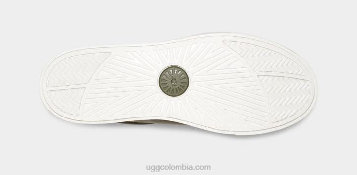 tiempo bajo baysider cuero verde musgo hombres UGG 4VBT1563