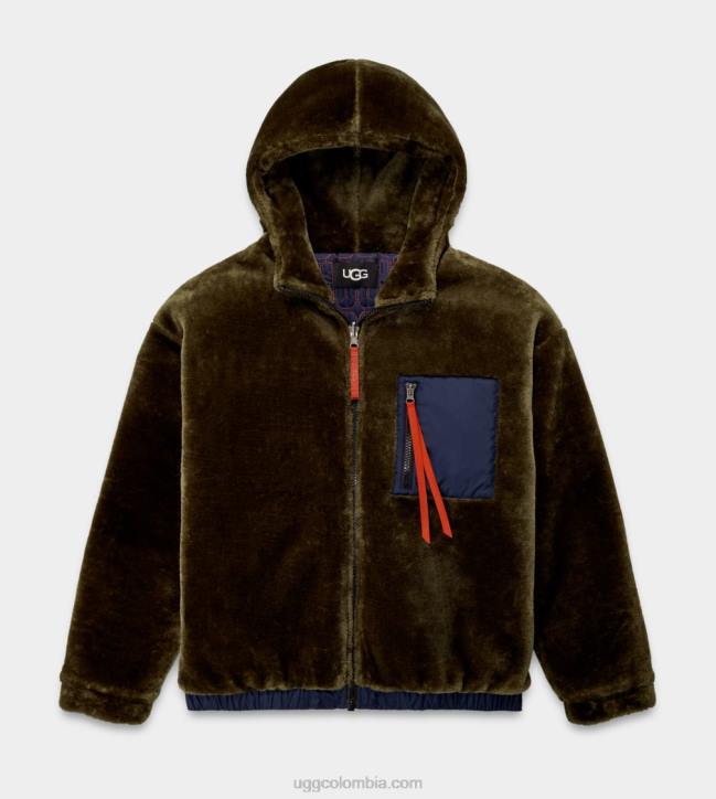 chamarra Kairo de piel sintética aceituna quemada hombres UGG 4VBT1903