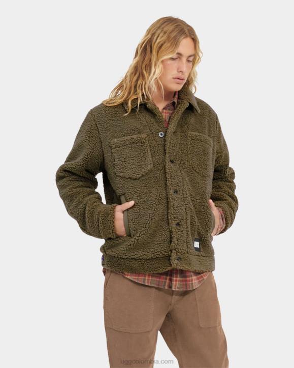 chamarra de camionero de sherpa janson aceituna quemada hombres UGG 4VBT1885