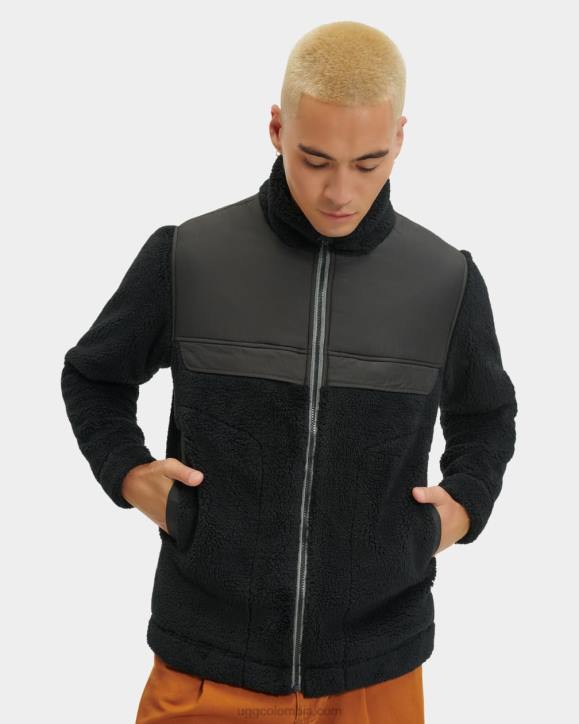 chamarra sherpa bloqueada de seth alquitrán hombres UGG 4VBT1862