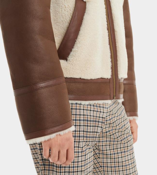 chaqueta kaz de piel de cordero castaño oscuro hombres UGG 4VBT274