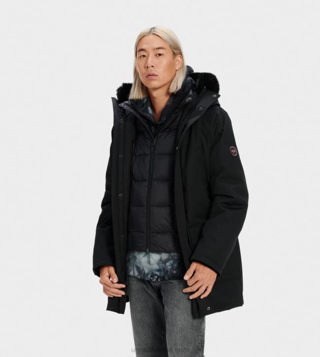 parka butte negro hombres UGG 4VBT1908