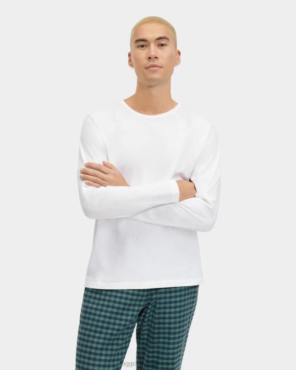 conjunto de pijama steiner con caja de regalo cheque blanco/aloe vera hombres UGG 4VBT2206