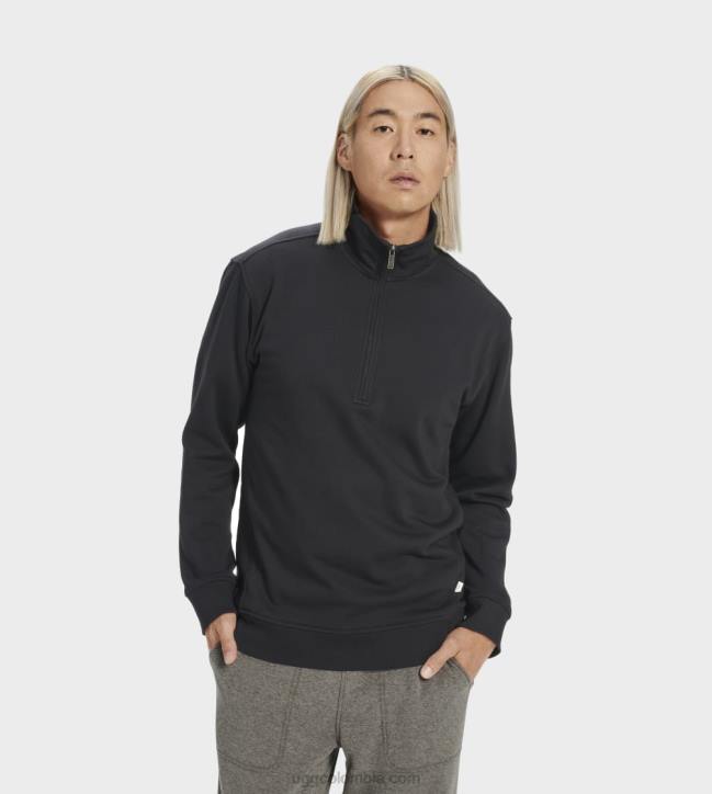 jersey con media cremallera zeke negro hombres UGG 4VBT1848