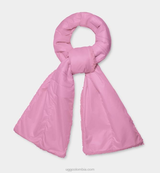 bufanda con logo acolchado y sherpa cuarzo rosa mujer UGG 4VBT1266