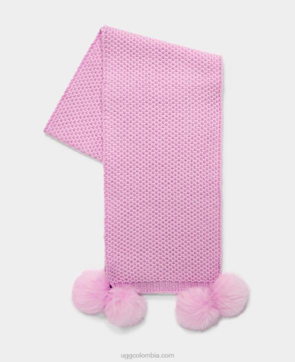 bufanda de nido de abeja aislinn con pompón cuarzo rosa mujer UGG 4VBT171