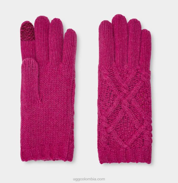 Guante tejido de ochos Desmond muy cereza mujer UGG 4VBT1350