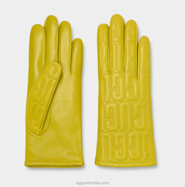 guante de cuero acolchado con logo saborear mujer UGG 4VBT2259