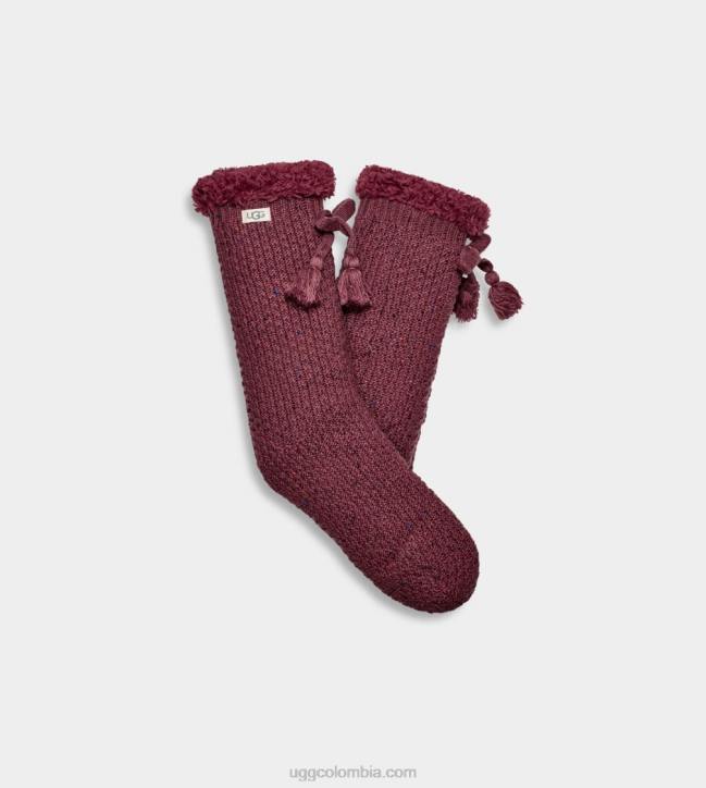 calcetín nessie con forro polar sangría roja mujer UGG 4VBT653