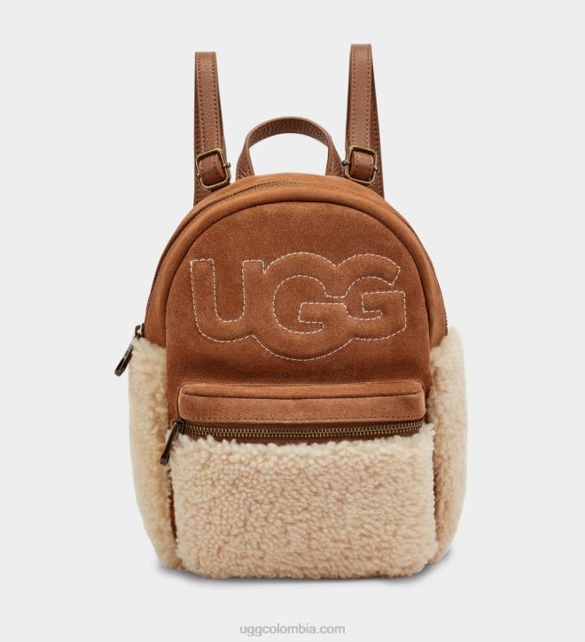 minimochila dannie ii de piel de cordero castaña mujer UGG 4VBT166