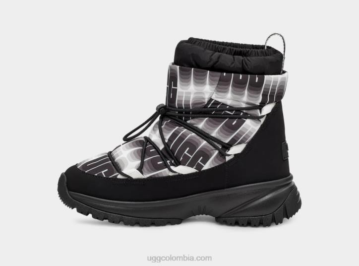 yose puffer longitud de onda media blanco negro mujer UGG 4VBT17
