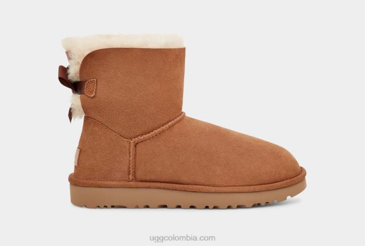 bota mini bailey bow ii castaña mujer UGG 4VBT359