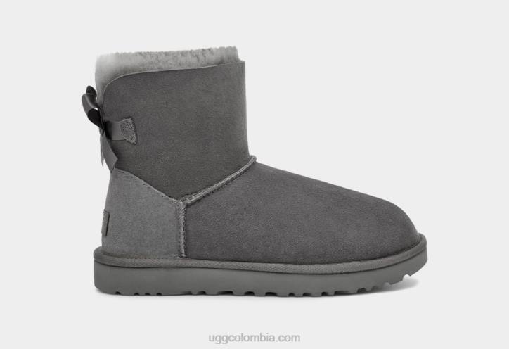 bota mini bailey bow ii gris mujer UGG 4VBT361