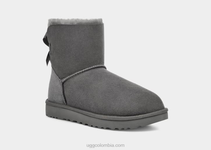 bota mini bailey bow ii gris mujer UGG 4VBT361