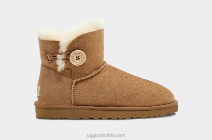 bota mini bailey button ii castaña mujer UGG 4VBT363