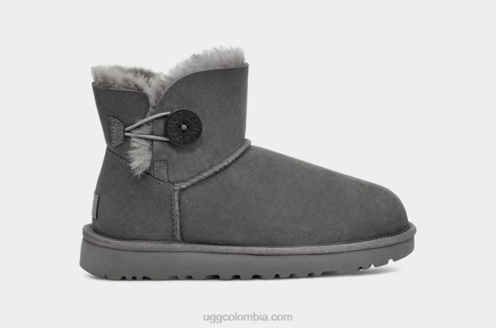 bota mini bailey button ii gris mujer UGG 4VBT362