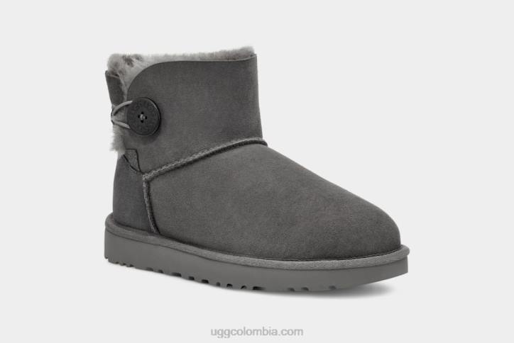 bota mini bailey button ii gris mujer UGG 4VBT362