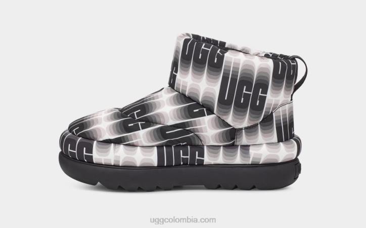 clásico maxi longitud de onda mini blanco negro mujer UGG 4VBT697