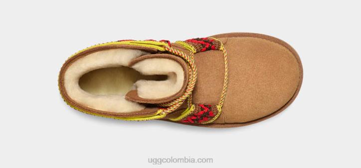 plataforma trenzada clásica mini ii castaña mujer UGG 4VBT2134