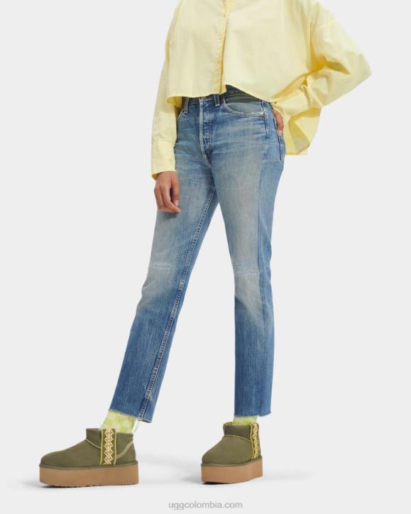 plataforma ultra mini trenza clásica aceituna quemada mujer UGG 4VBT658