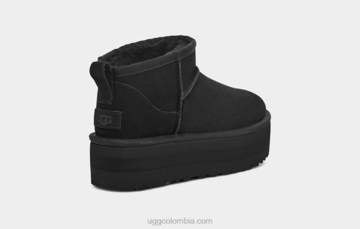 ultra mini plataforma clásica negro mujer UGG 4VBT589