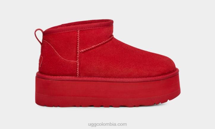 ultra mini plataforma clásica rojo samba mujer UGG 4VBT587