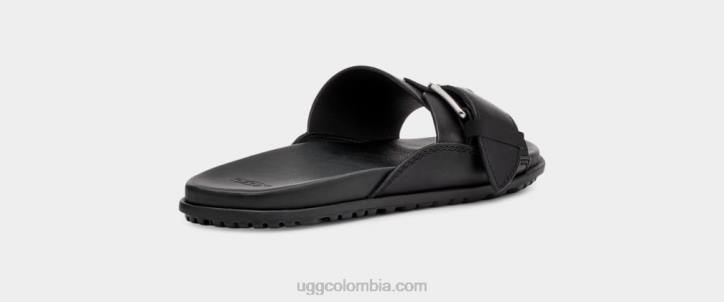 chanclas con hebilla solivan cuero negro mujer UGG 4VBT64