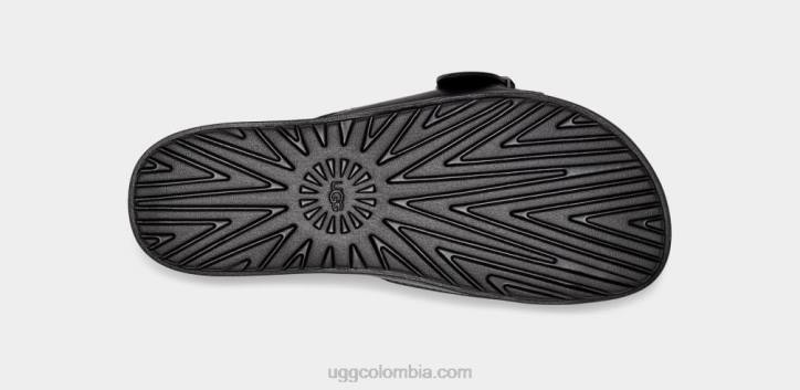 chanclas con hebilla solivan cuero negro mujer UGG 4VBT64