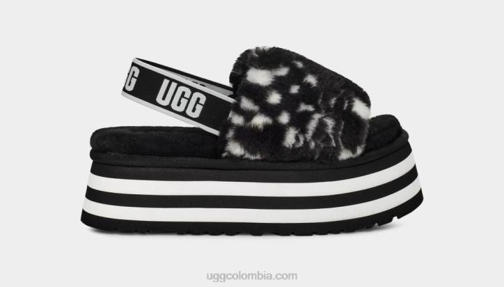 diapositiva de cheques disco blanco negro mujer UGG 4VBT51