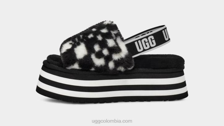 diapositiva de cheques disco blanco negro mujer UGG 4VBT51