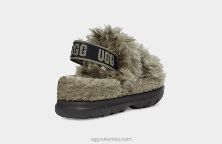 sandalia de azúcar de pelusa aceituna quemada mujer UGG 4VBT739