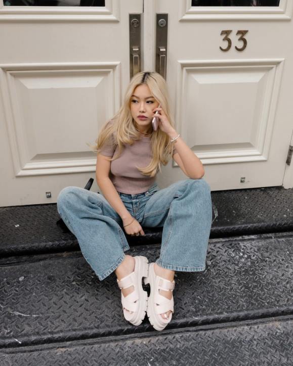 tobogán beige rosado mujer UGG 4VBT463