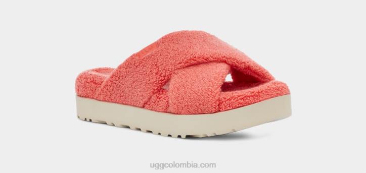 tobogán cruzado fuzz sugar terry felicidad de durazno mujer UGG 4VBT821