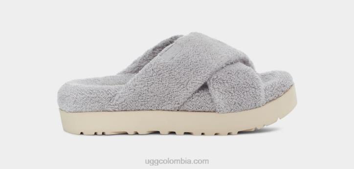 tobogán cruzado fuzz sugar terry gris metalizado mujer UGG 4VBT822