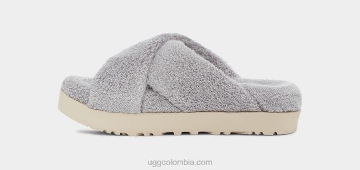 tobogán cruzado fuzz sugar terry gris metalizado mujer UGG 4VBT822