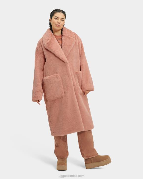 abrigo avalina de piel sintética coral quemado mujer UGG 4VBT1271