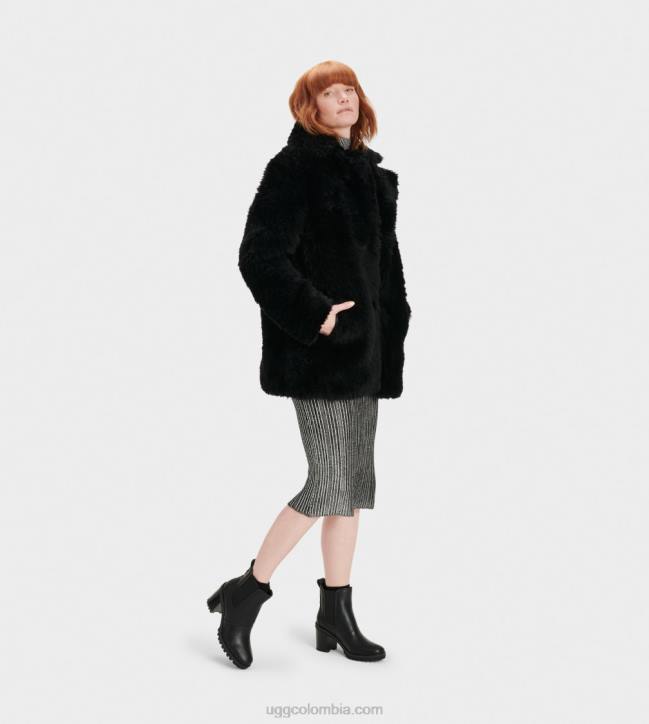 abrigo corto de piel de oveja lianna negro mujer UGG 4VBT1172