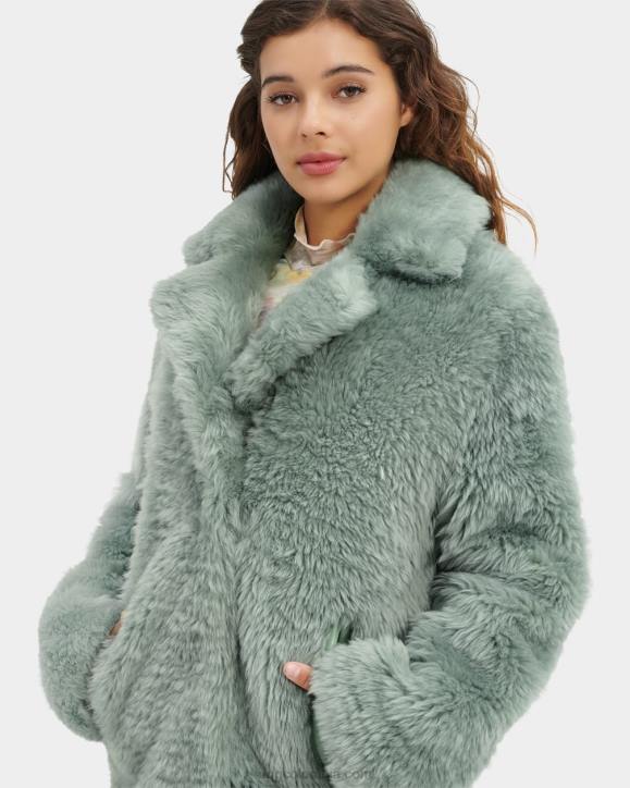 abrigo corto de piel de oveja lianna verde chino mujer UGG 4VBT157