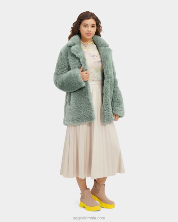 abrigo corto de piel de oveja lianna verde chino mujer UGG 4VBT157